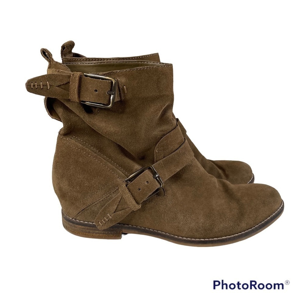 Dolce Vita Womens Tan Suede Hidden Wedge Boots Size 9.5